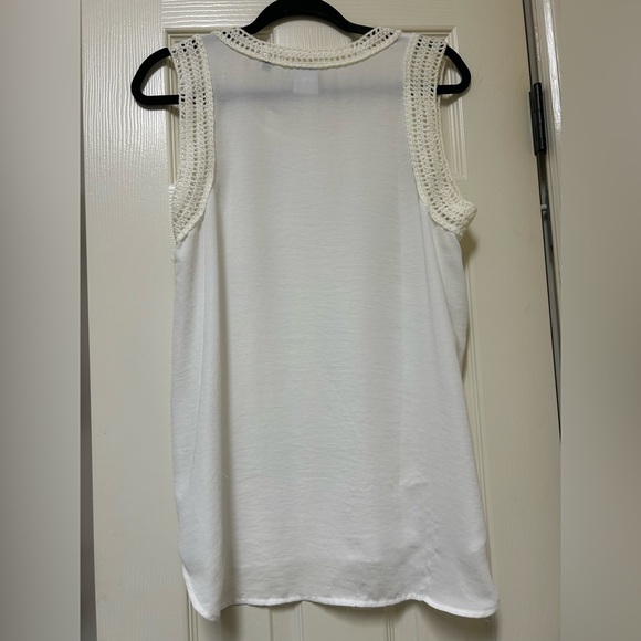 CAbi White Crochet Detail Tank Top - Picture 3 of 5